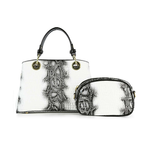 Snake Embossed Hand Tote Set