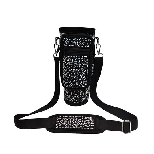 Trendy Rhinestone Design Water Bottle Carrier