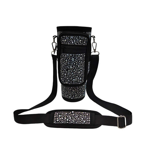 Trendy Rhinestone Design Water Bottle Carrier
