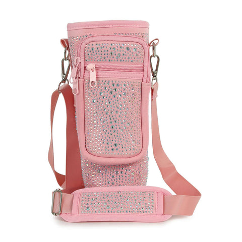 Trendy Rhinestone Design Water Bottle Carrier