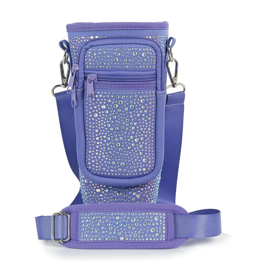 Trendy Rhinestone Design Water Bottle Carrier