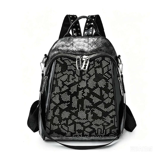 Unique Stone Patterned Petite Fashion Backpack