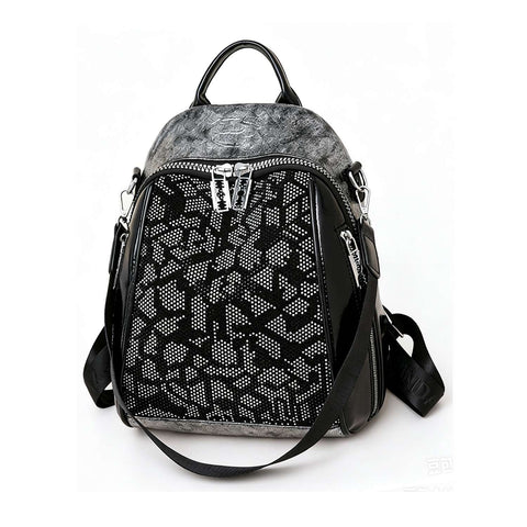 Unique Stone Patterned Petite Fashion Backpack