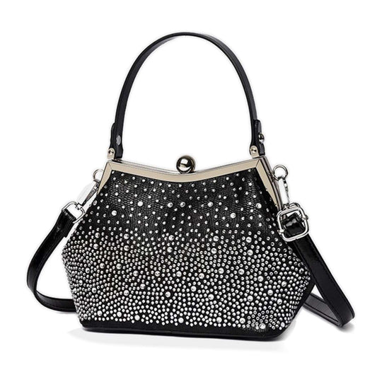 Glamorous Rhinstone Design Petite Hand Tote
