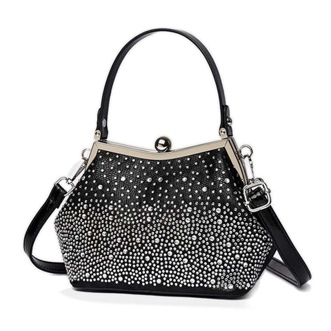 Glamorous Rhinstone Design Petite Hand Tote
