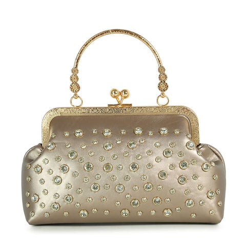 Studded Rhinestone Petite A-Frame Hand Tote