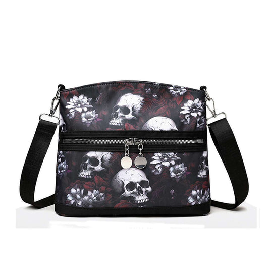 Floral Skull Print Crossbody Sling