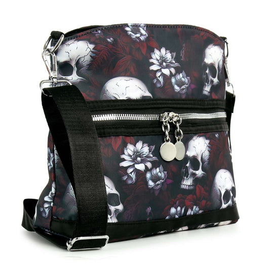 Floral Skull Print Crossbody Sling