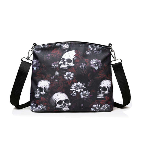 Floral Skull Print Crossbody Sling