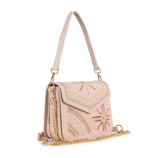 Studded Design Front Flap Shoulder Bag