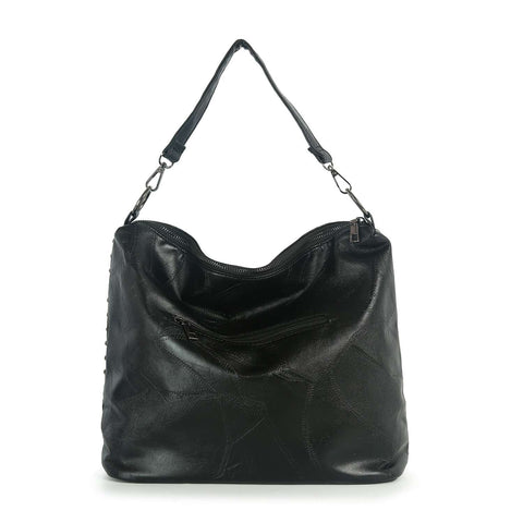 Studded Rhinestone Skull Hobo Handbag