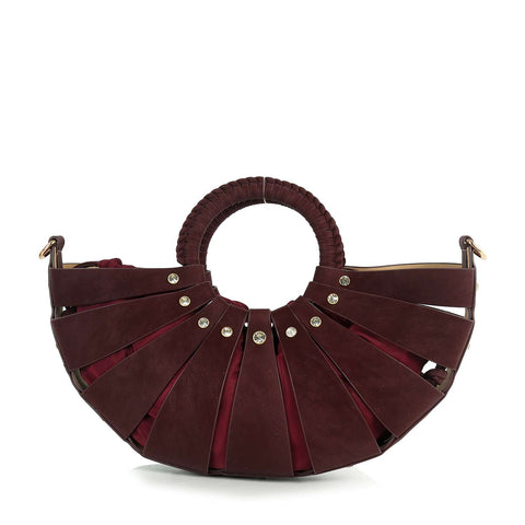 Unique  Design Rhinestone Accented Hand Tote