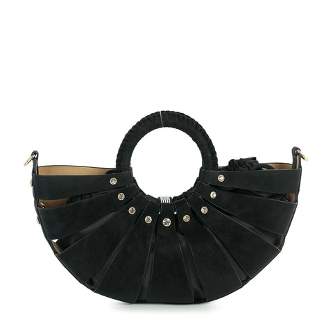Unique  Design Rhinestone Accented Hand Tote
