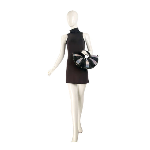 Unique  Design Rhinestone Accented Hand Tote