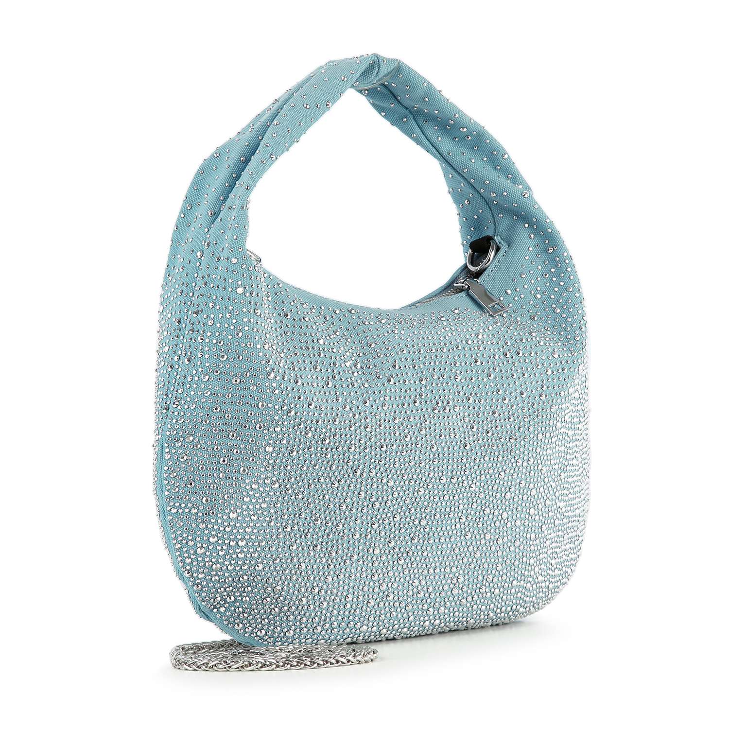 Rhinestone Covered Denim Hobo Handbag – handbagexpress