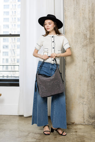 Rhinestone Hobo Handbag
