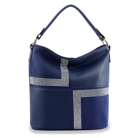Four Square Design Hobo Handbag