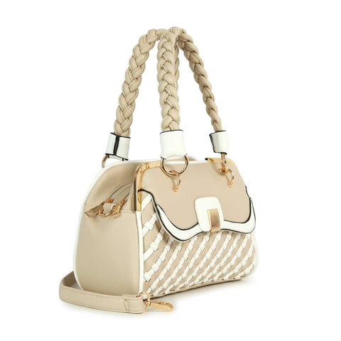 Woven Metal Frame Hand Tote