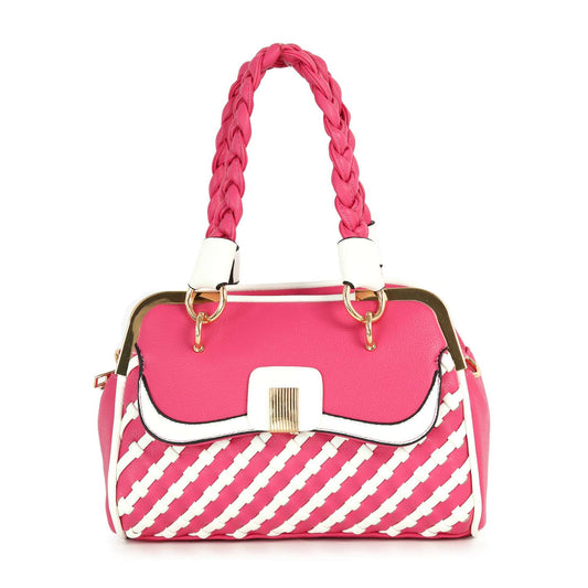 Woven Metal Frame Hand Tote