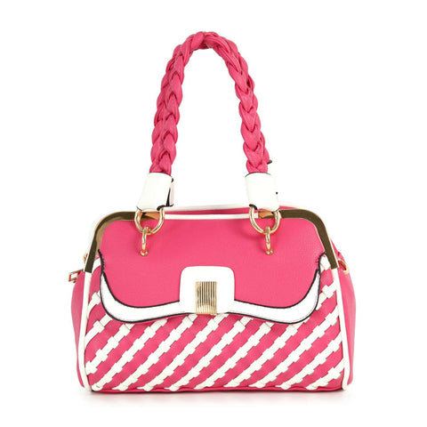 Woven Metal Frame Hand Tote