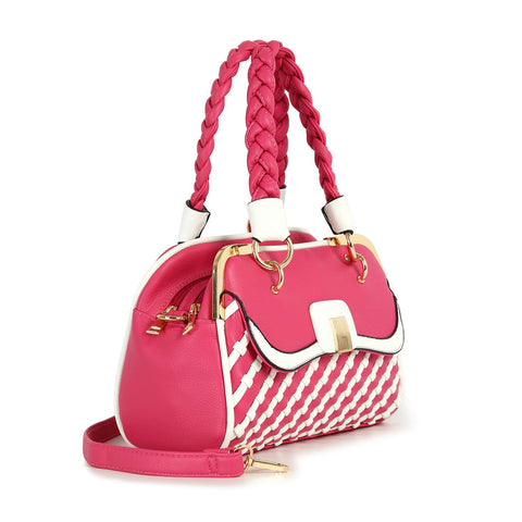 Woven Metal Frame Hand Tote