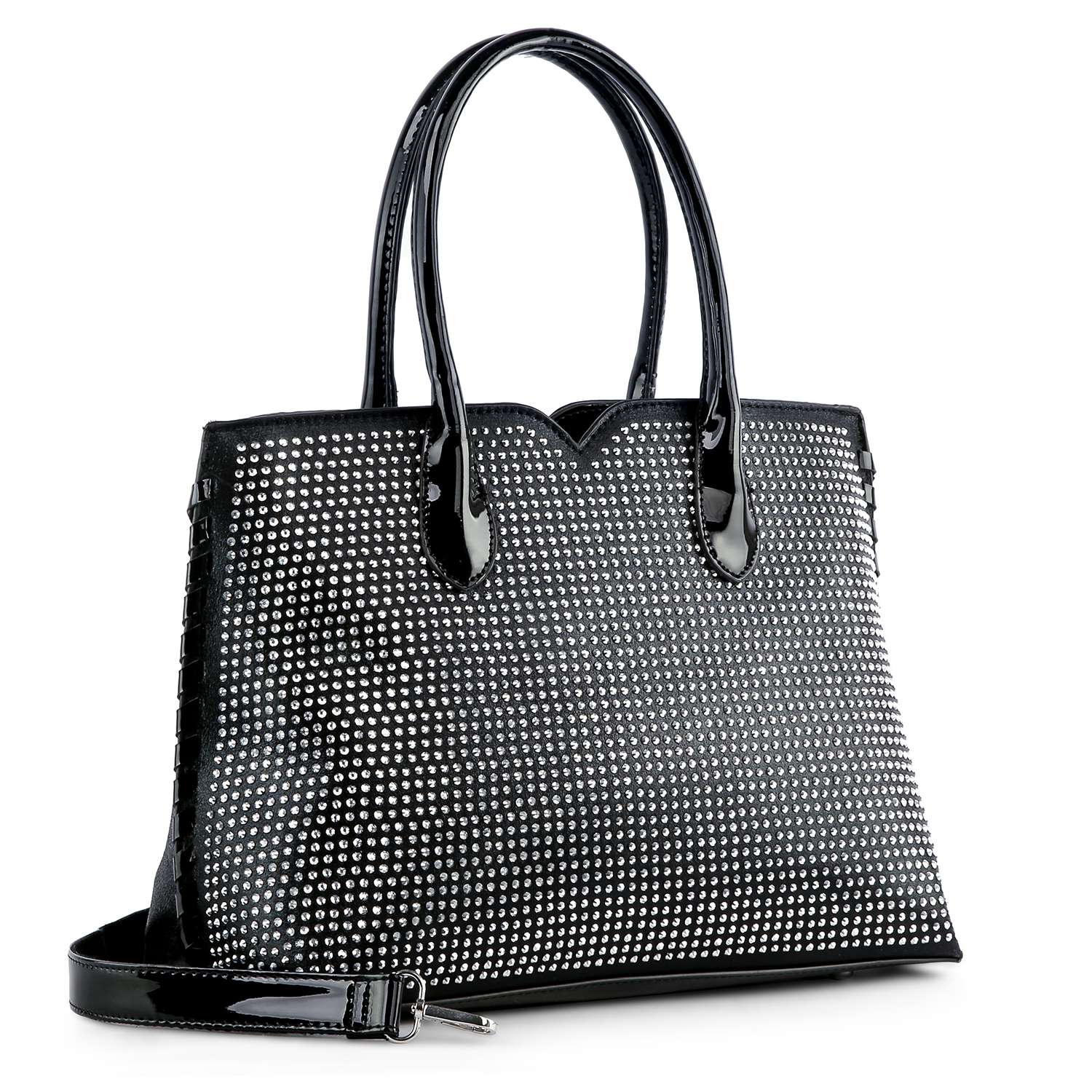 rhinestone-covered-hand-tote-black – handbagexpress