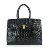 Alligator Embossed Classic Satchel Handbag