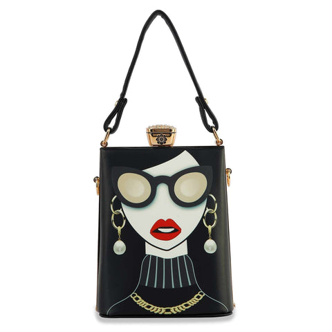 Retro Art Deco Design Petite Hand Tote