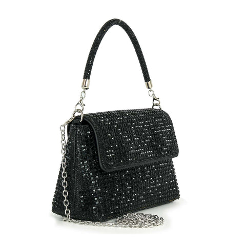 Front Flap Dazzling Rhinestone Pattern Hand Tote