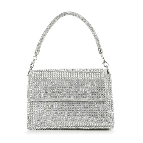 Front Flap Dazzling Rhinestone Pattern Hand Tote