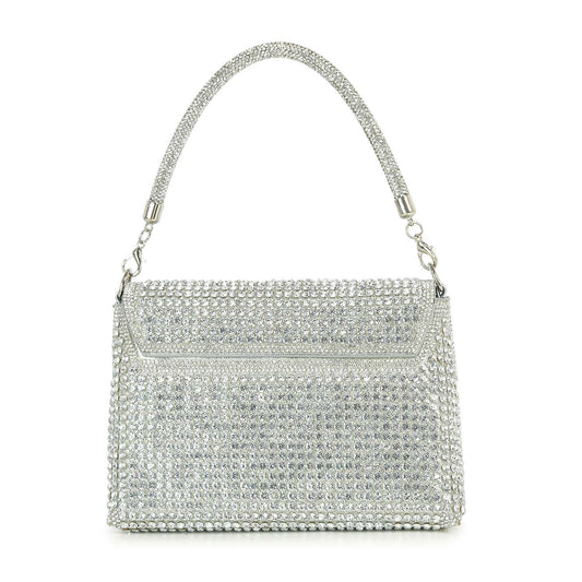 Front Flap Dazzling Rhinestone Pattern Hand Tote