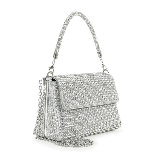 Front Flap Dazzling Rhinestone Pattern Hand Tote
