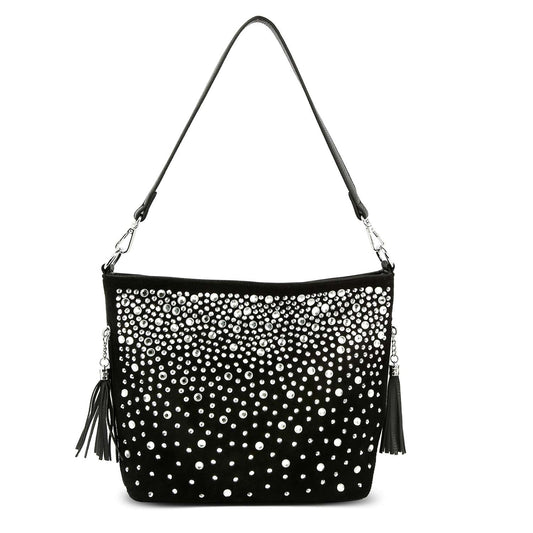 Glamorous Rhinestone Hobo Crossbody Sling