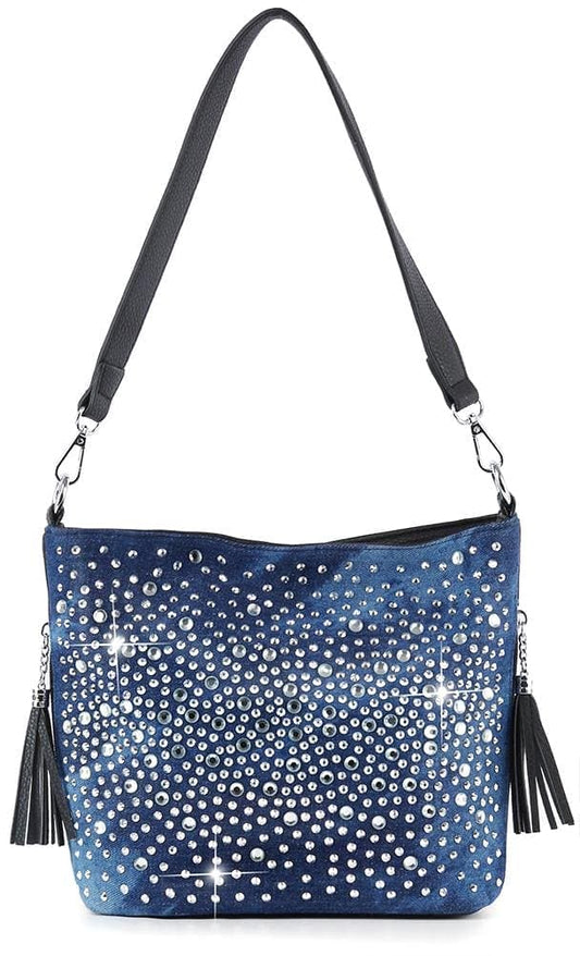 Glamorous Rhinestone Hobo Crossbody Sling