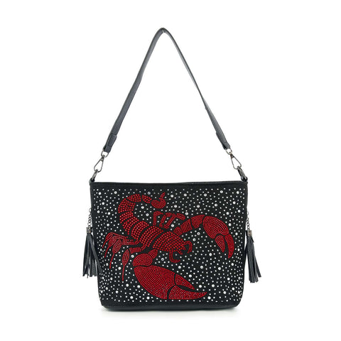 Rhinestone Lobster Crossbody Hobo