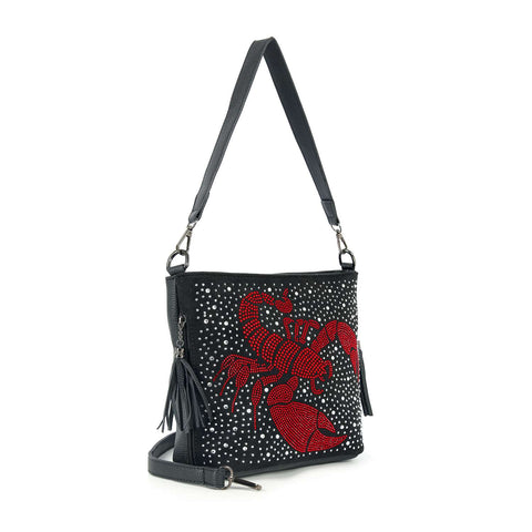 Rhinestone Lobster Crossbody Hobo