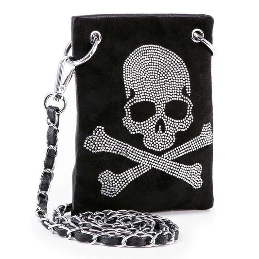 Skull And Crossbones Rhinestone Petite Crossbody Sling