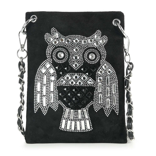 *New Size*  Sparkling Owl Design Ultra Petite Crossbody Sling