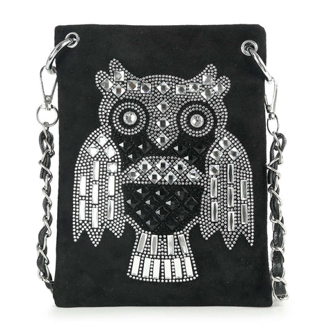 *New Size*  Sparkling Owl Design Ultra Petite Crossbody Sling