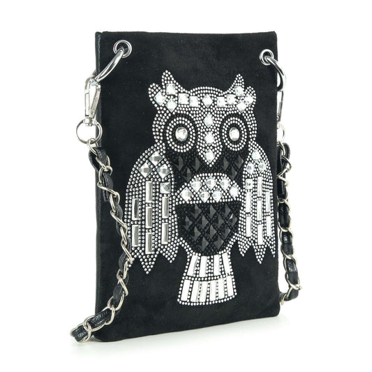 *New Size*  Sparkling Owl Design Ultra Petite Crossbody Sling