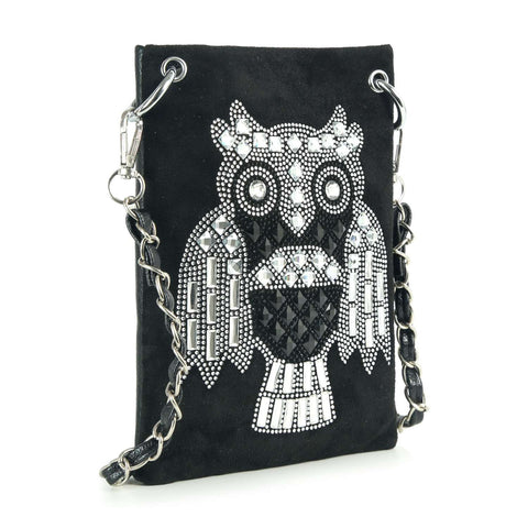 *New Size*  Sparkling Owl Design Ultra Petite Crossbody Sling