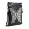 *New Size* Butterfly Rhinestone Design Petite Crossbody Sling