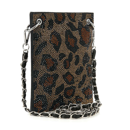 * New Size  *Leopard Print Petite Sparkling Crossbody Sling