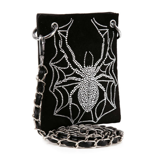 Rhinetone Spider Web Design  Petite Crossbody Sling