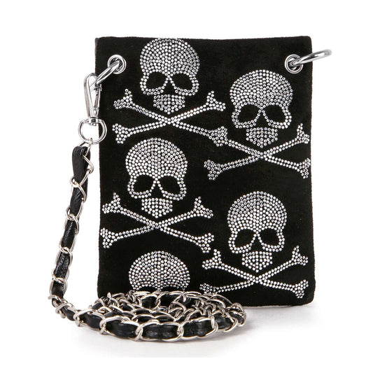 Rhinetone Skull Pattern Petite Crossbody Sling