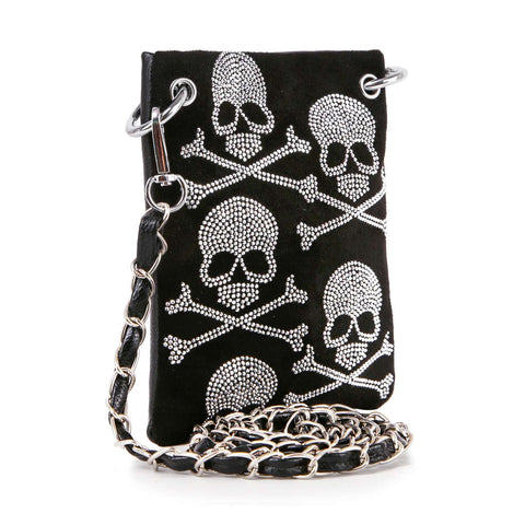 Rhinetone Skull Pattern Petite Crossbody Sling