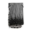 The Rhinestone Design Ultra Crossbody Sling is a petite faux leather bag with silver rhinestone studs in a cascading pattern and a silver chain strap threaded with black—an ultra-chic crossbody sling.