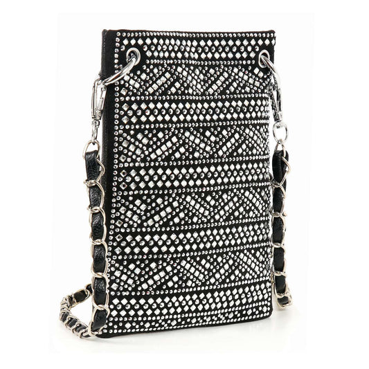 *New Size* Unique Rhinestone Patterned Petite Crossbody Sling