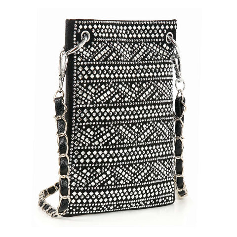 *New Size* Unique Rhinestone Patterned Petite Crossbody Sling
