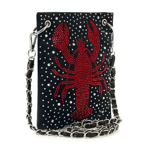 Rhinestone Crab Design Petite Crossbody Sling